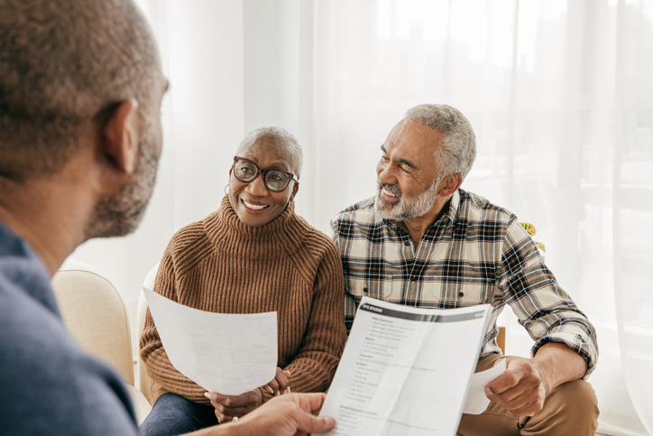 A senior couple creating an advance healthcare directive in Washington.